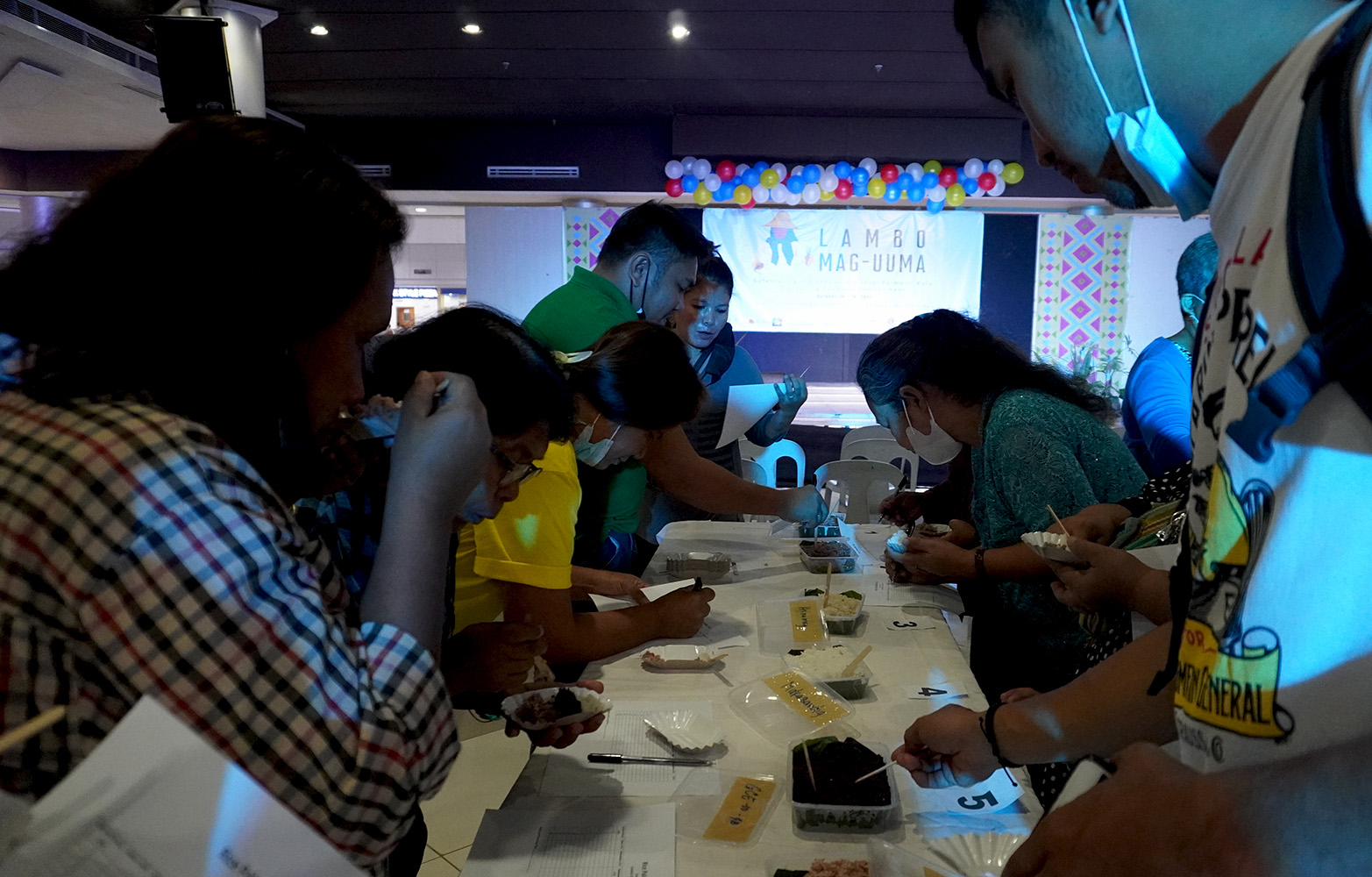 Palatability test of 12 rice varieties and farmer-bred lines, conducted in partnership with AgroEco Philippines Cluster 3